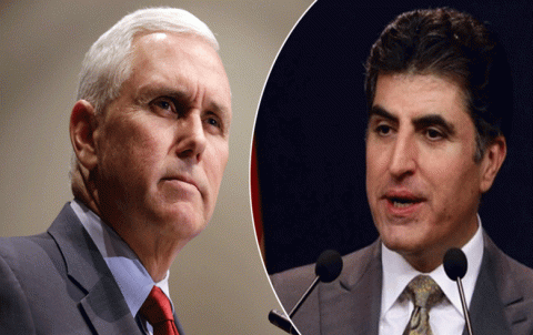 Nêçîrvan Barzanî û Mike Pence peywendiyeke telefonî encam dan