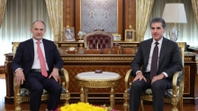 نيجيرفان بارزاني يستقبل إيمانويل مينيو القنصل العام الفرنسي الجديد في إقليم كوردستان