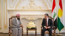 رئيس حكومة إقليم كوردستان يستقبل أمير الإيزيديين