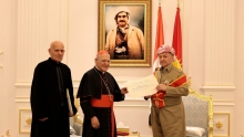 الرئيس بارزاني يتسلّم وساماً بابوياً رفيعاً
