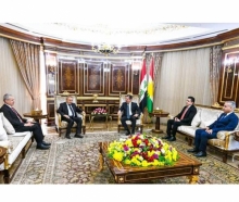 Mesrûr Barzanî serokê hikûmeta Herêma Kurdistanê pêşwazî li şandeke ENKSê kir