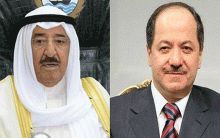 أمير الكويت يتصل بالرئيس بارزاني